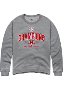 Summit Sportswear Miami RedHawks Mens Graphite 2025 MAC Field Hockey Champions Long Sleeve Crew Sw..