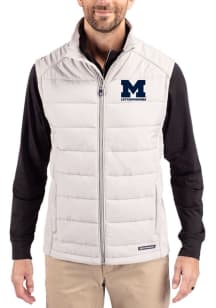 Mens Michigan Wolverines Dark Grey Cutter and Buck Letterwinners M Club Evoke Vest