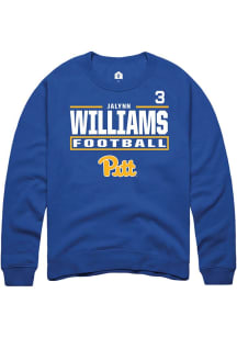 Jalynn Williams Rally Mens Blue Pitt Panthers NIL Stacked Box Player Crew