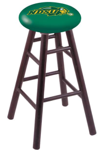 North Dakota State Bison Green Round Cushion Oak Pub Stool - Brown