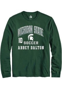 Abbey Dalton Mens Green Michigan State Spartans NIL Arch Logo Long Sleeve Player T Shirt