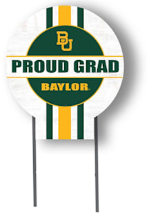 Baylor Bears KH Sports Fan 20x20 Circle Yard Sign with Stakes Proud Grad Yard Sign - White