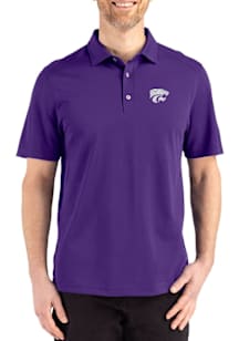 Cutter and Buck K-State Wildcats Mens Purple Advantage Refresh Short Sleeve Polo