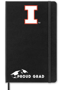 Black Illinois Fighting Illini Proud Grad team logo Notebook and Folder