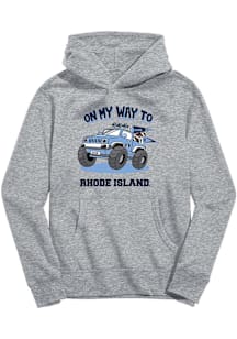Vive La Fete Rhode Island Rams Toddler Grey On My Way Long Sleeve Hooded Sweatshirt