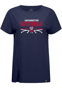 Levelwear Washington Nationals Womens Navy Blue Influx Arcade Short Sleeve T-Shirt