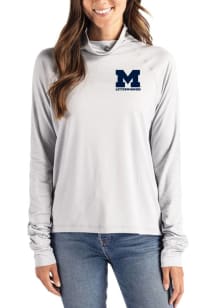 Womens Michigan Wolverines Dark Grey Cutter and Buck Letterwinners M Club Coastline Eco Funnel Nec..