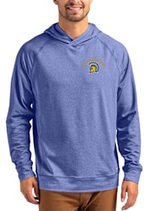 Cutter and Buck San Jose State Spartans Mens Blue Adapt Knit Hood Long Sleeve Hoodie