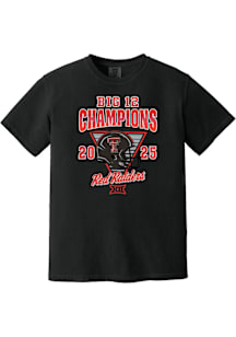 Summit Sportswear Texas Tech Red Raiders Black 2025 Big 12 Football Champions HELMET Short Sleeve..