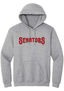 Summit Sportswear Harrisburg Senators Mens Grey Alt Logo Wordmark Long Sleeve Hoodie