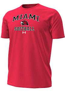 Under Armour Miami RedHawks Red Softball Performance Short Sleeve T Shirt