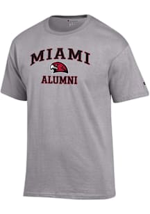 Champion Miami RedHawks Grey Logo Alumni Jersey Short Sleeve T Shirt