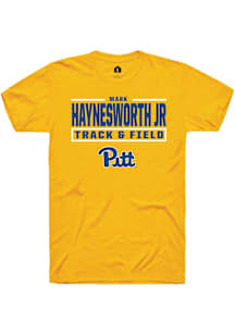 Mark  Jr Haynesworth Pitt Panthers Gold NIL Stacked Box Short Sleeve Player T Shirt