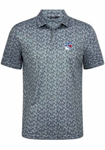 Levelwear New York Rangers Mens Grey Frost 3D Embroidered Patch Short Sleeve Polo