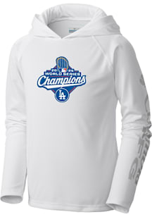 Columbia Los Angeles Dodgers Youth White 2025 World Series Champions Terminal Tackle Long Sleeve H..