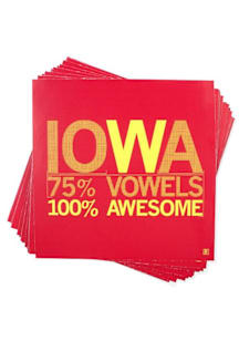 Ames Raygun Iowa Vowels Stickers - Red