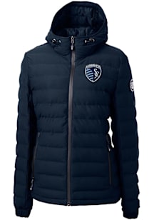 Cutter and Buck Sporting Kansas City Womens Navy Blue Mission Ridge Repreve Heavy Weight Jacket
