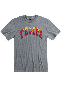 Tempe Grey Wordmark Arch Short Sleeve T Shirt