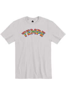Tempe Grey Patterned Wordmark Short Sleeve T Shirt