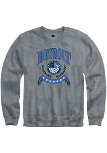 Detroit Mens Grey Crest Long Sleeve Crew Sweatshirt