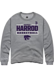 Brandie Harrod Rally Mens Graphite K-State Wildcats NIL Stacked Box Player Crew