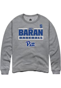 Joey Baran Rally Mens Graphite Pitt Panthers NIL Stacked Box Player Crew