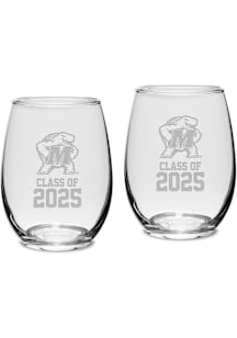 Maryland Terrapins Class of 2025 Set of 2 Stemless Wine Glass - White