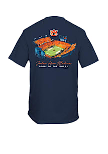Auburn Tigers Navy Blue Football Glowing Stadium Short Sleeve T Shirt