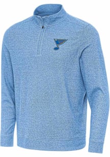 Antigua St Louis Blues Mens Light Blue Subtle Long Sleeve Qtr Zip Pullover