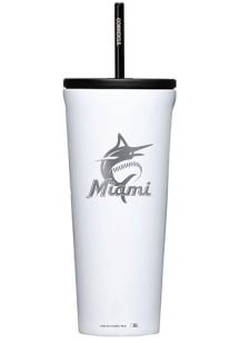Miami Marlins Corkcicle 24oz Cold Stainless Steel Tumbler - White
