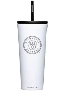 Milwaukee Brewers Corkcicle 24oz Cold Stainless Steel Tumbler - White