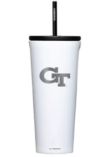 GA Tech Yellow Jackets Corkcicle 24oz Cold Stainless Steel Tumbler - White