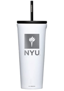 NYU Violets Corkcicle 24oz Cold Stainless Steel Tumbler - White