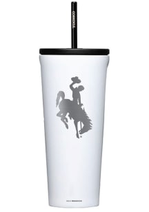 Wyoming Cowboys Corkcicle 24oz Cold Stainless Steel Tumbler - White