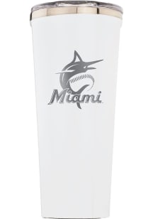 Miami Marlins Corkcicle Triple Insulated Stainless Steel Tumbler - White