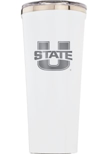 Utah State Aggies Corkcicle Triple Insulated Stainless Steel Tumbler - White