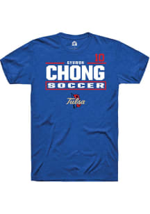 Gyuwon Chong Rally Mens Blue Tulsa Golden Hurricane NIL Stacked Box Player T Shirt