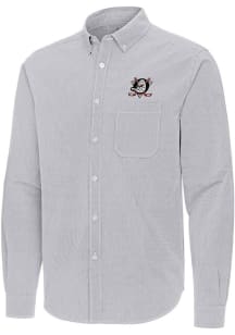 Antigua Anaheim Ducks Mens Ash Porter Long Sleeve Dress Shirt