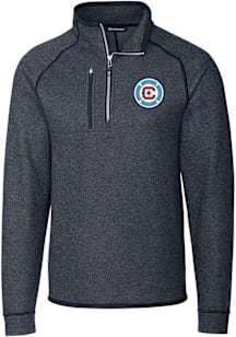 Cutter and Buck Chicago Fire Mens Navy Blue Mainsail Big and Tall Qtr Zip