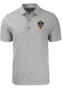 Cutter and Buck LA Galaxy Graphite Forge Heather Stripe Big and Tall Polo