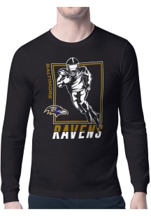 Starter Baltimore Ravens Black Grid Long Sleeve T Shirt