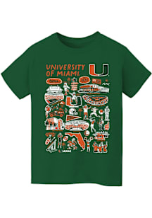 Vive La Fete Miami Hurricanes Youth Green Impressions Short Sleeve T-Shirt