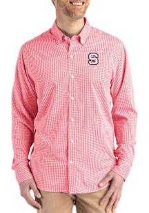 Cutter and Buck NC State Wolfpack Mens Red Alumni Skyline Long Sleeve Dress Shirt