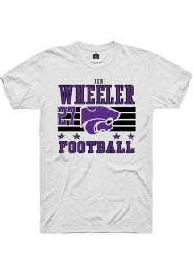 Ben Wheeler Rally Mens White K-State Wildcats NIL Striped Player T Shirt