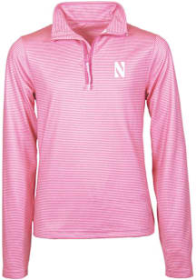 Northwestern Wildcats Girls Pink Mila LS Tops Qtr Zip