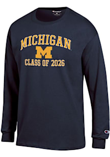 Champion Michigan Wolverines Navy Blue Font Class of 2026 Jersey Long Sleeve T Shirt