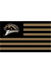 Western Michigan Broncos 3x5 Striped Black Silk Screen Grommet Flag