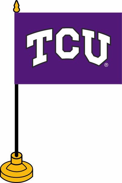 TCU Horned Frogs 4x6 Purple Desk Flag