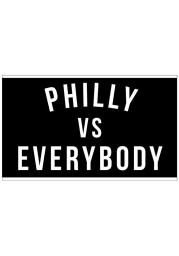 Philadelphia vs Everybody Black Silk Screen Grommet Flag