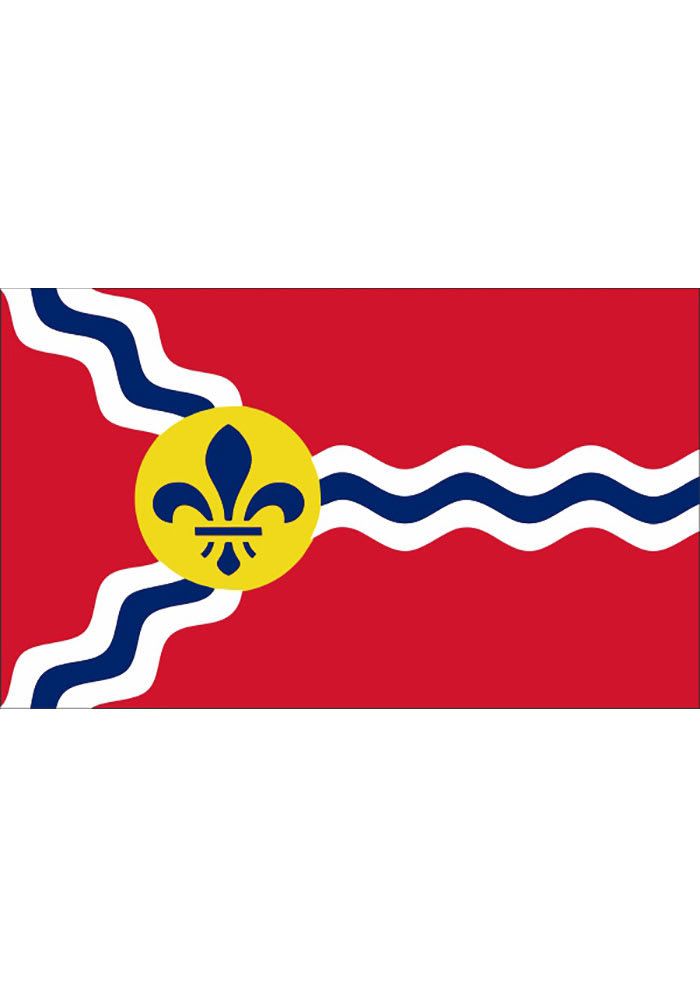 St Louis City Pattern Red Silk Screen Grommet Flag